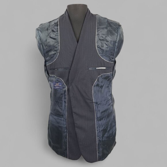 Brooks Brothers 346 Black Striped 2-Piece Suit 43R- Pants W46xL28 - Picture 10 of 16